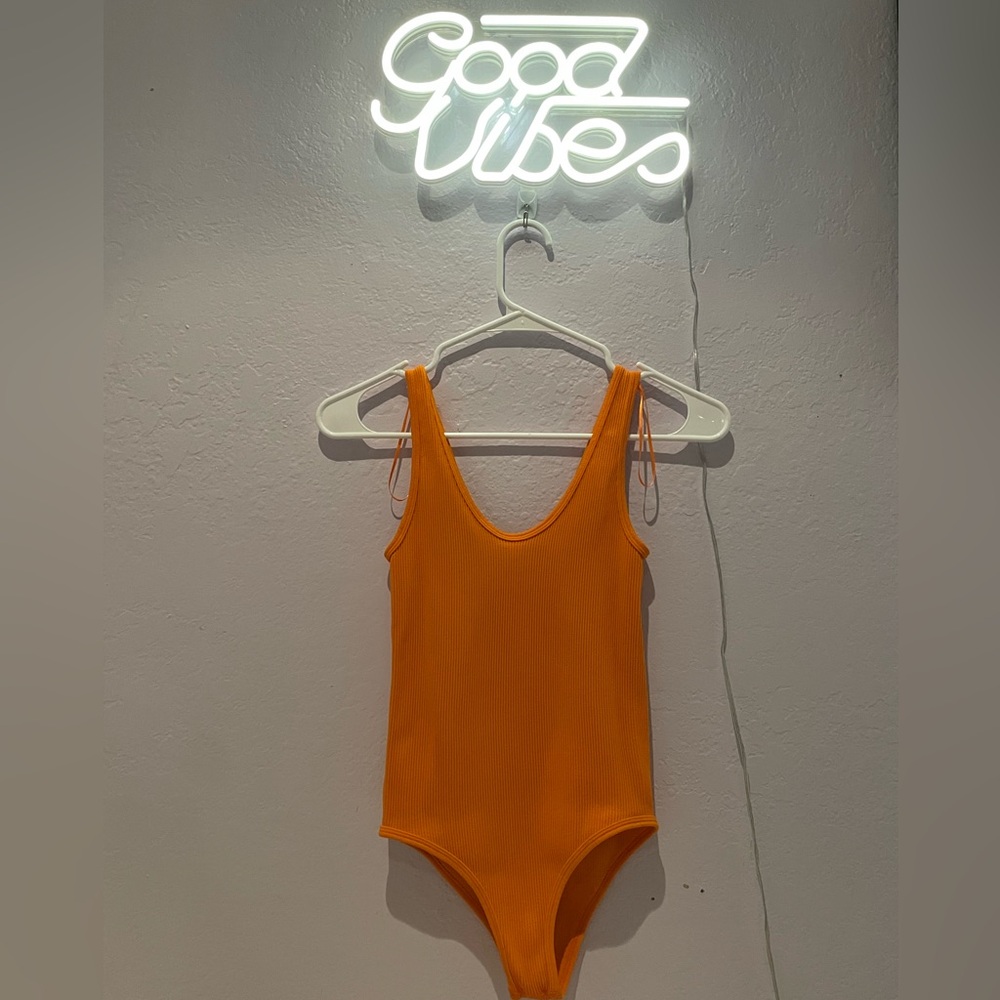 Orange Zara body-suit